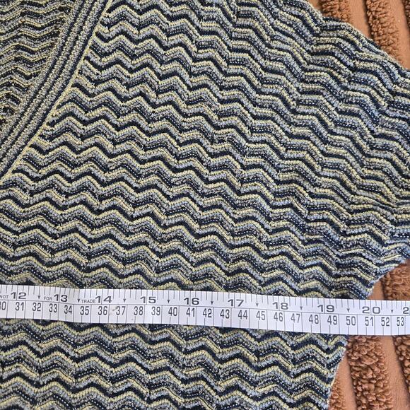 Jones NY Womens Vtg Y2K Eclectic Maximalist Indie Open Knit Chevron Cardigan PS - Picture 10 of 11
